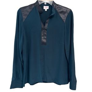 Parker Silk Blouse Small Leather